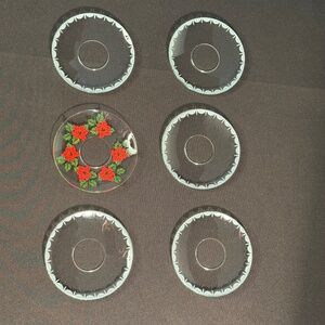 6 Bobeche glass candle wax drip catcher collars